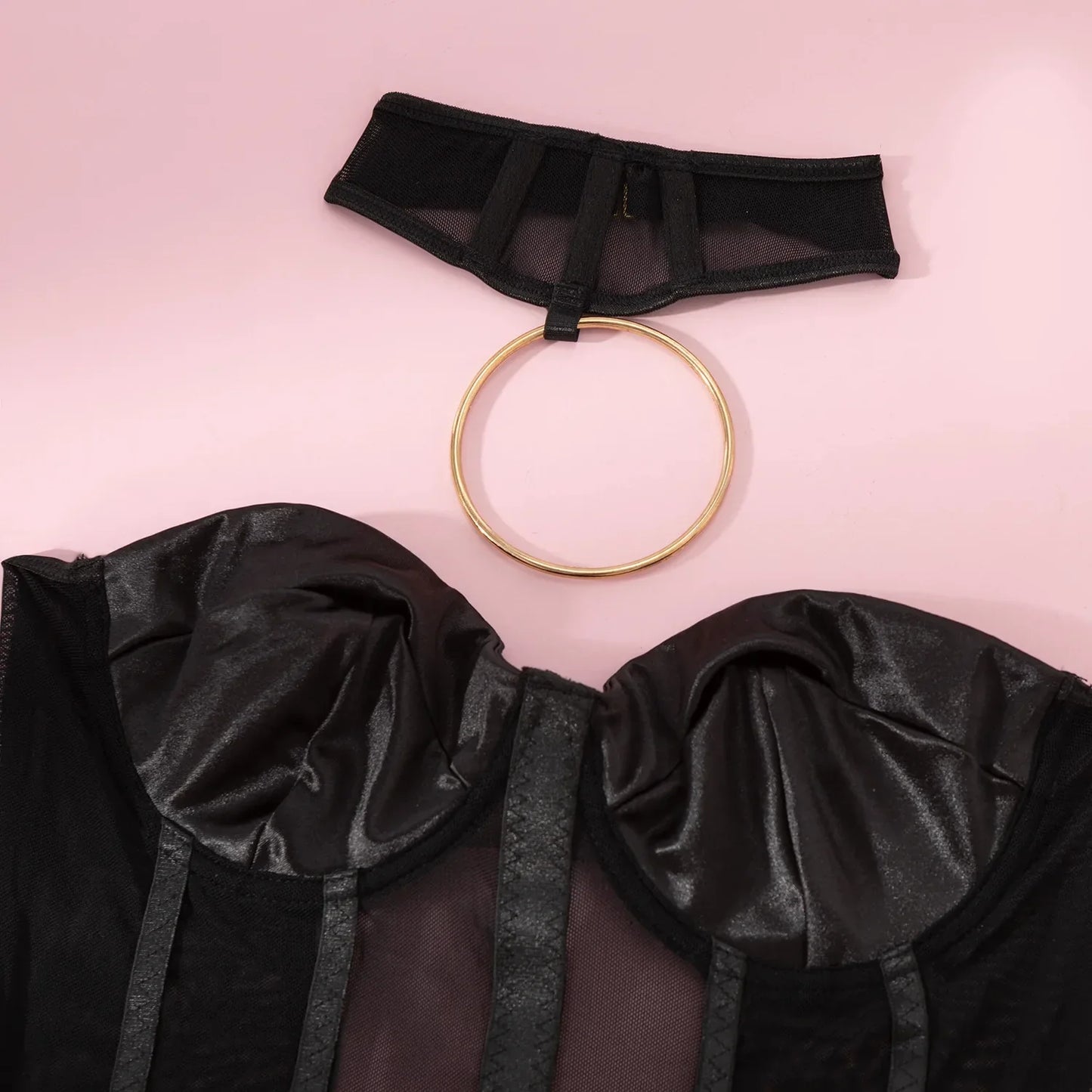 Elegant Dam Teddy med Metallringdekoration - Mjuk Elastisk Blend, Perfekt för Romantiska Tillfällen, Finns i S-XL 5