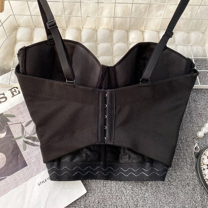 Dam Bustier Geometrisk Design Polyester med Pärldetaljer-5