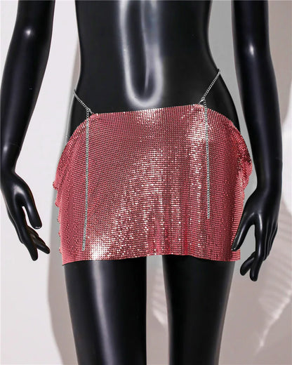 Variant image for Dam Minirock Avslappnad Stil Paljetter Polyester Elastan-8