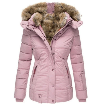 Dam Vinterparkas med Huva och Knappar i Högkvalitativ Polyester 4