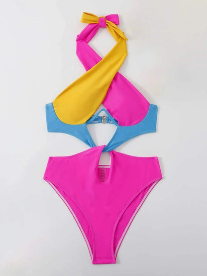 Variant image for Dam Monokini Med Lappmönster Polyester-13