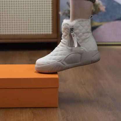 Kvinnors Snöstövlar Med Dragkedja Tjock Sula Syntetisk Textil 8