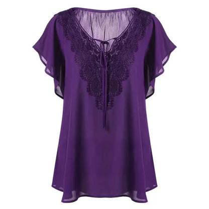 Vit Blus Dam Elegant Design Högkvalitativ Polyester-5