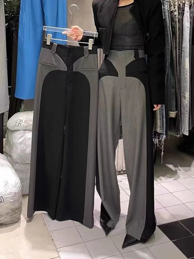 Dam Byxor Patchwork Detaljer Hållbar Polyester-4