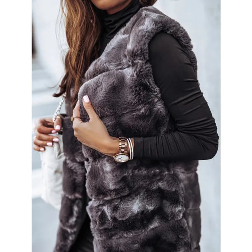 Dam Fleeceväst Sportig Stil Mjuk Polyester-1