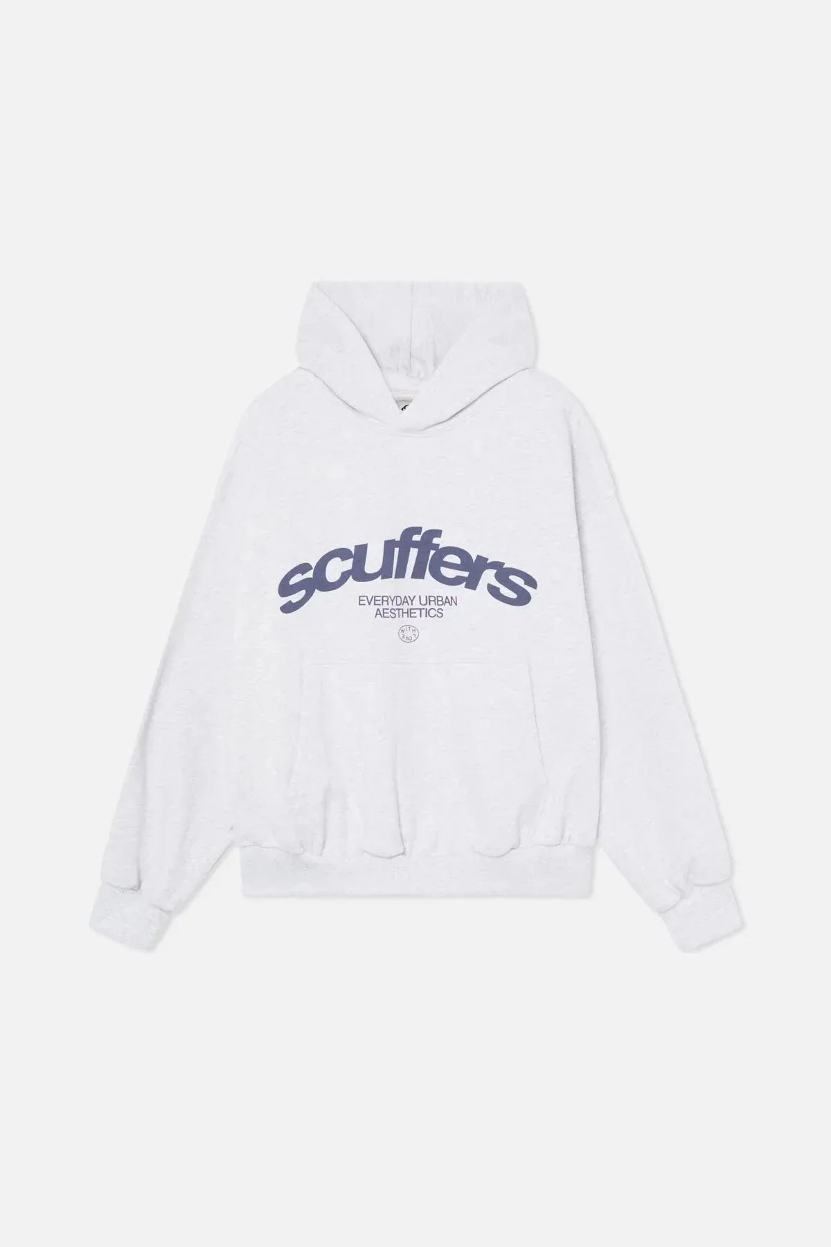 Dam Överdimensionerad Hoodie Mjuk Bomull med Vågig Logotyp-2