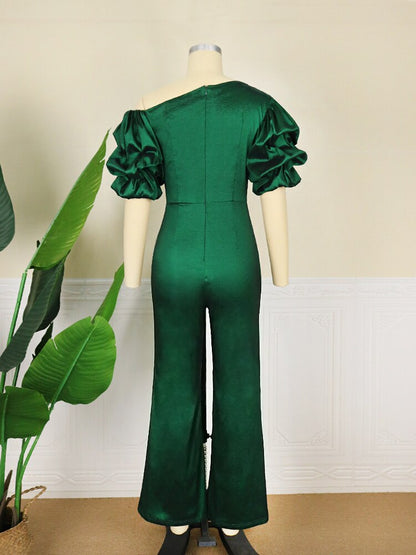 Kvinnors Jumpsuit Asymmetrisk Halsringning Spandex 6