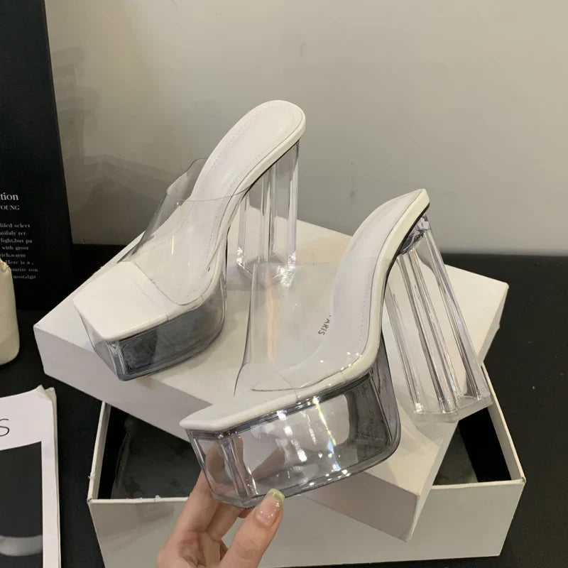 Variant image for Kvinnors Nattpumpsandaler Hög Häl PVC Komfort-1