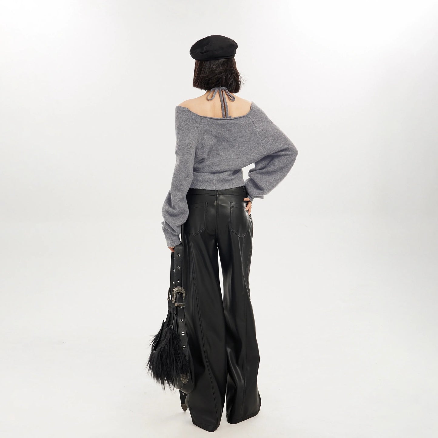 Stickad Dam Tröja Off-Shoulder Figur-Hugging Akryl 2