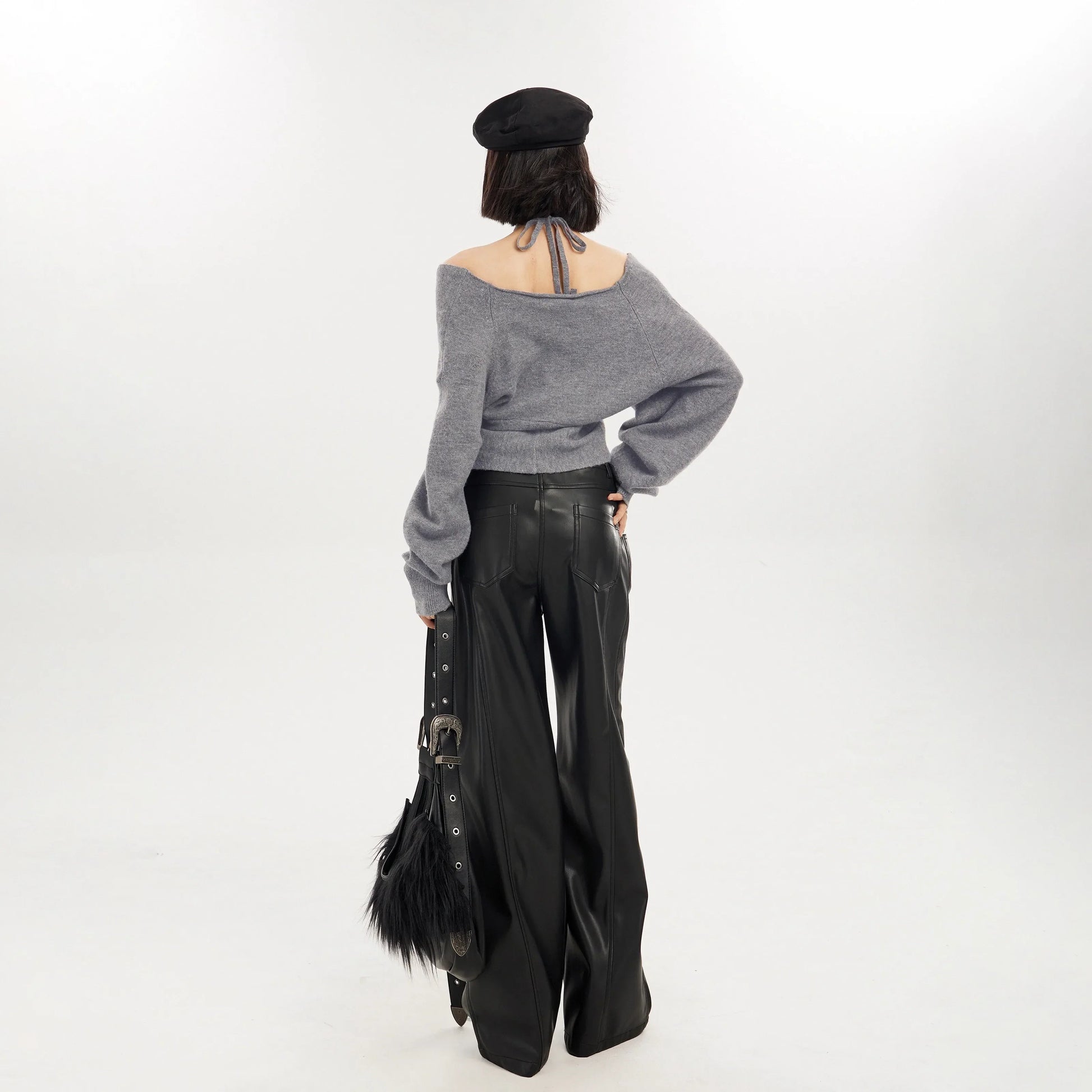 Stickad Dam Tröja Off-Shoulder Figur-Hugging Akryl 2