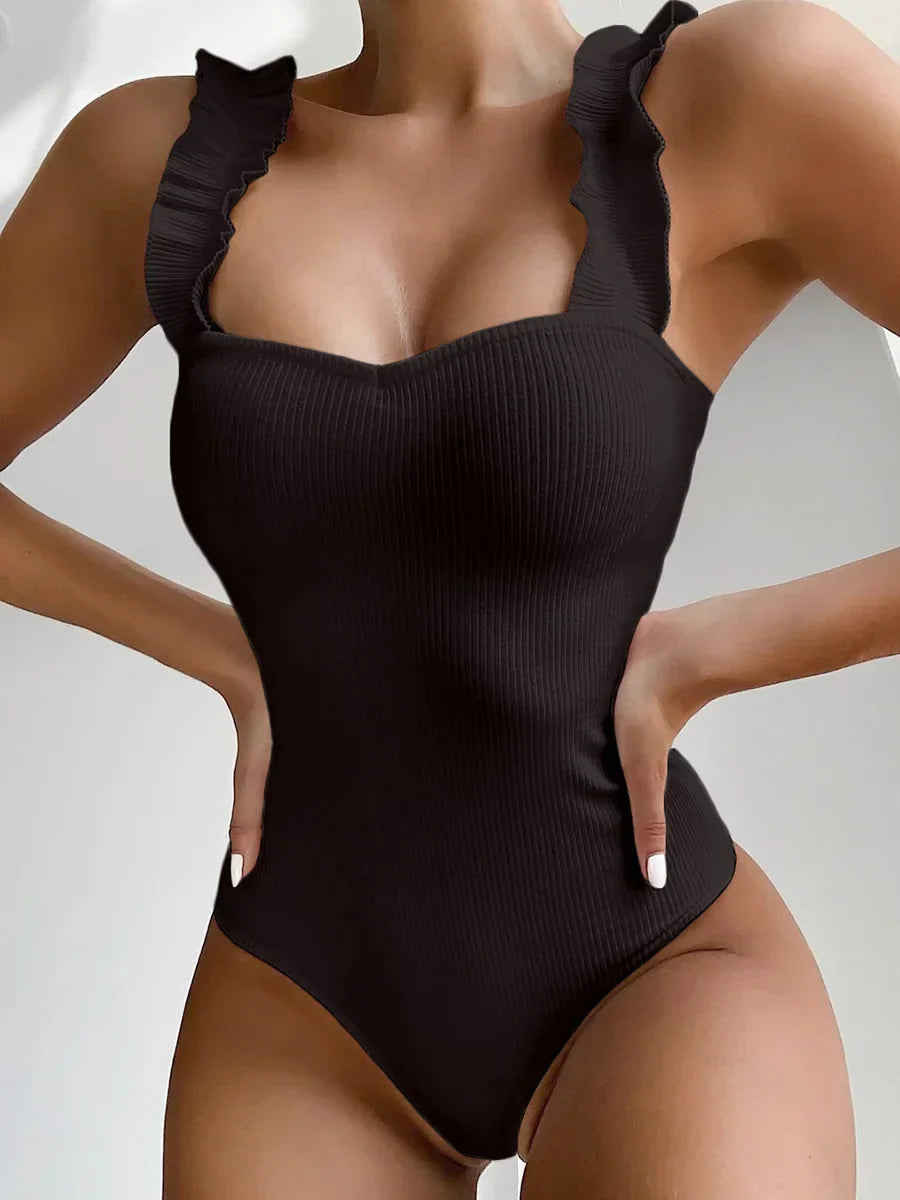 Baddräkt Dam En-delad Shaping Polyamid Polyester Spandex-5