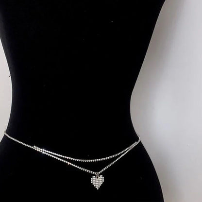 Kvinnor Belly Chain Geometrisk Design Koppar Rhinestone-2