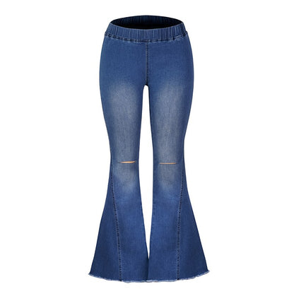 Variant image for Kvinnors Jeans Hög Midja Löst Snitt Bomull Polyester Spandex-2