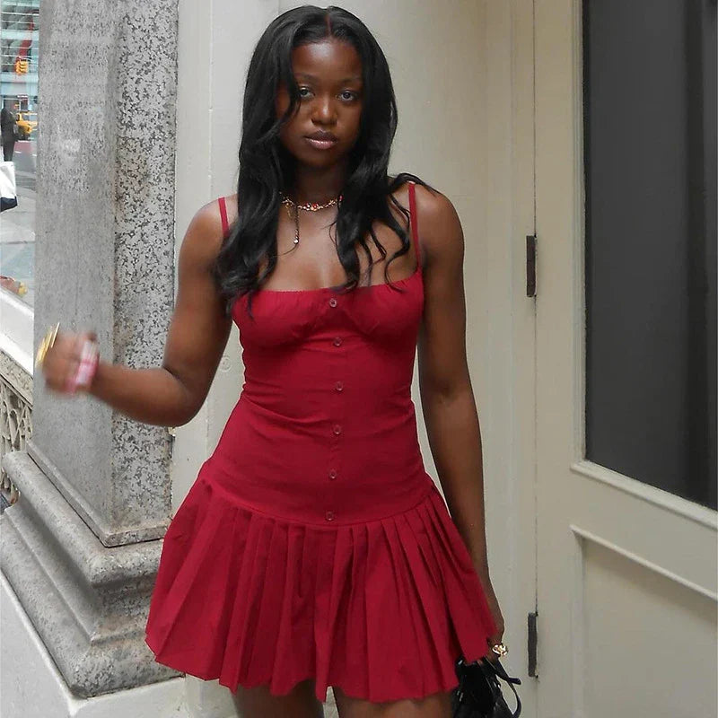 Kvinnors Miniklänning A-linjeformad Spaghetti Band Bomull Polyester-6