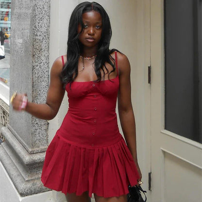 Kvinnors Miniklänning A-linjeformad Spaghetti Band Bomull Polyester-6
