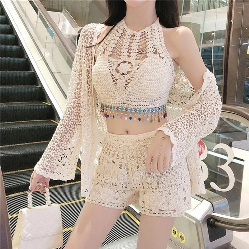 Dam Tank Top Bohemisk Polyester Elastisk Snitt-3