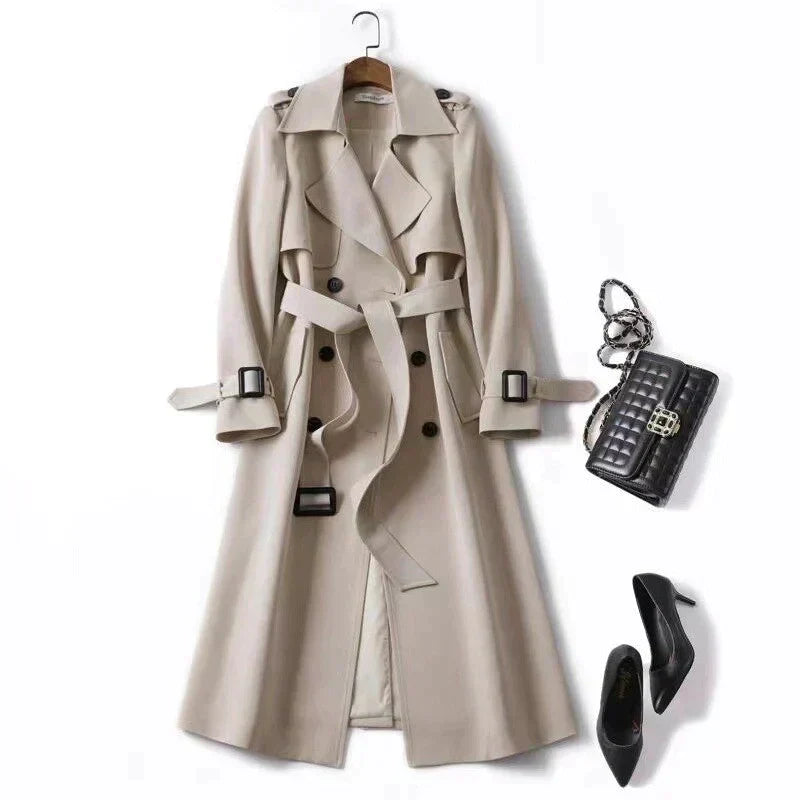 Dam Trenchcoat Modern Design Högkvalitativ Polyester och Bomull 12