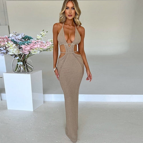 Maxiklänning Dam Spaghetti Band Polyester Ankellängd Lång Klänning för Sommar-1