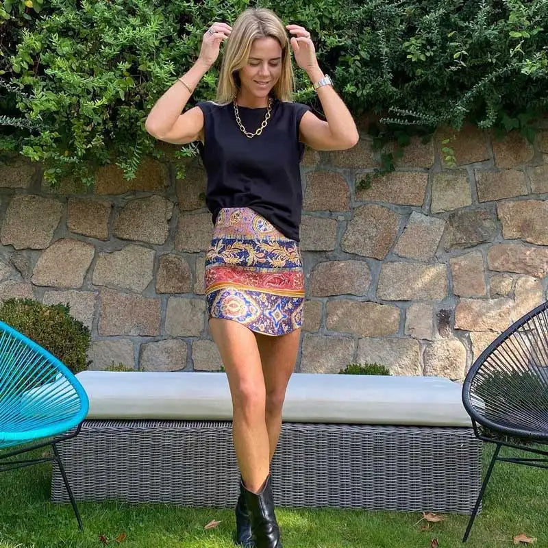 Kvinnors Byxensemble Mönstrad A-linje Polyester-4