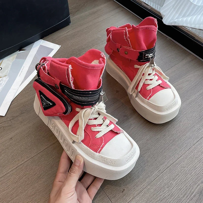 Variant image for Kvinnors Sneakers Denim Snörning Hållbar Canvas-19