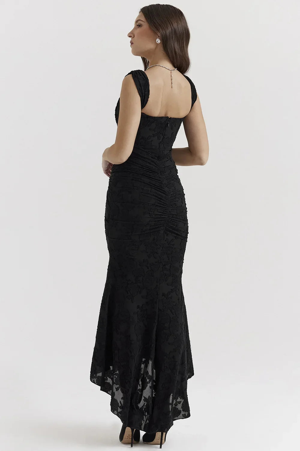 Maxi Klänning Dam Elegant Polyester Spandex Lång Klänning-5