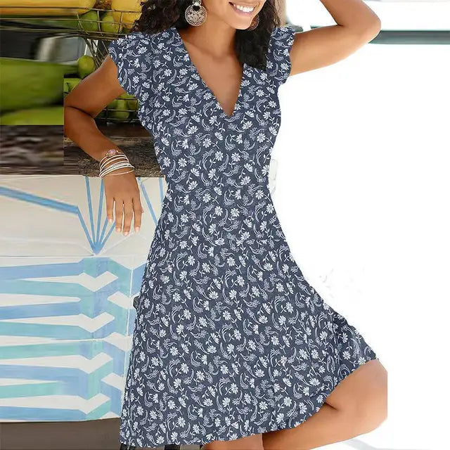 Kvinnors Klänning Mjuk Bomull Elegant Design-1