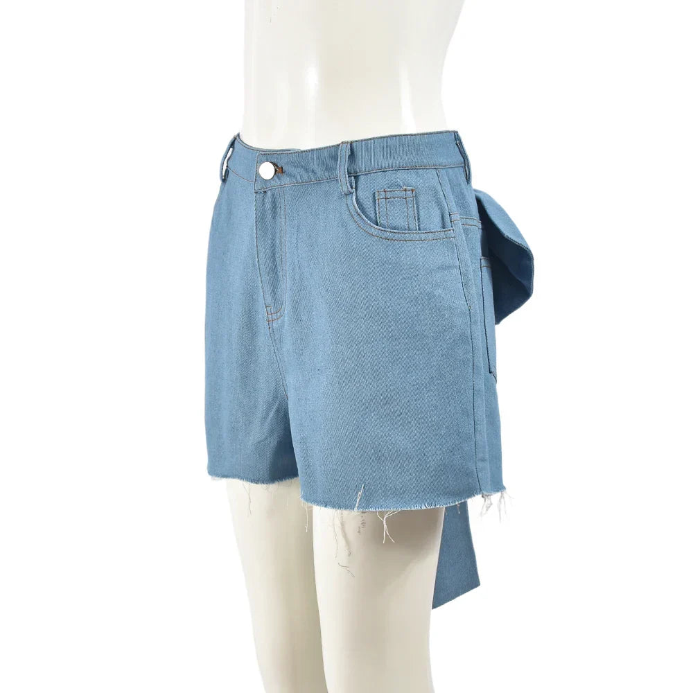 Dam Shorts Mjuk Denim Korta Styla Komfortabla-6