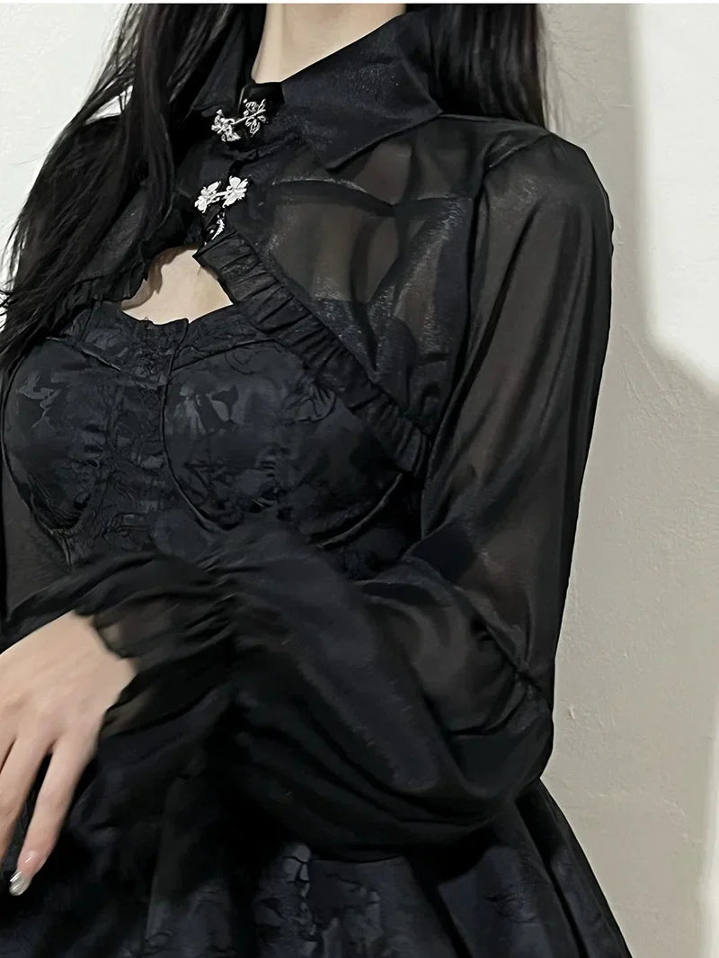 Kvinna Miniklänning V-Neck Patchwork Polyester-5