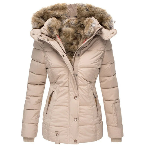 Dam Vinterparkas med Huva och Knappar i Högkvalitativ Polyester 1