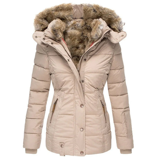 Dam Vinterparkas med Huva och Knappar i Högkvalitativ Polyester 1