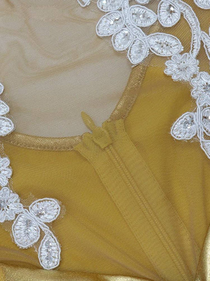 Kvinna Miniklänning Patchwork Polyester Mesh-6