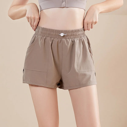 Dam Lounge Shorts Elastiskt Midjeband 100% Bomull med Väskor-3