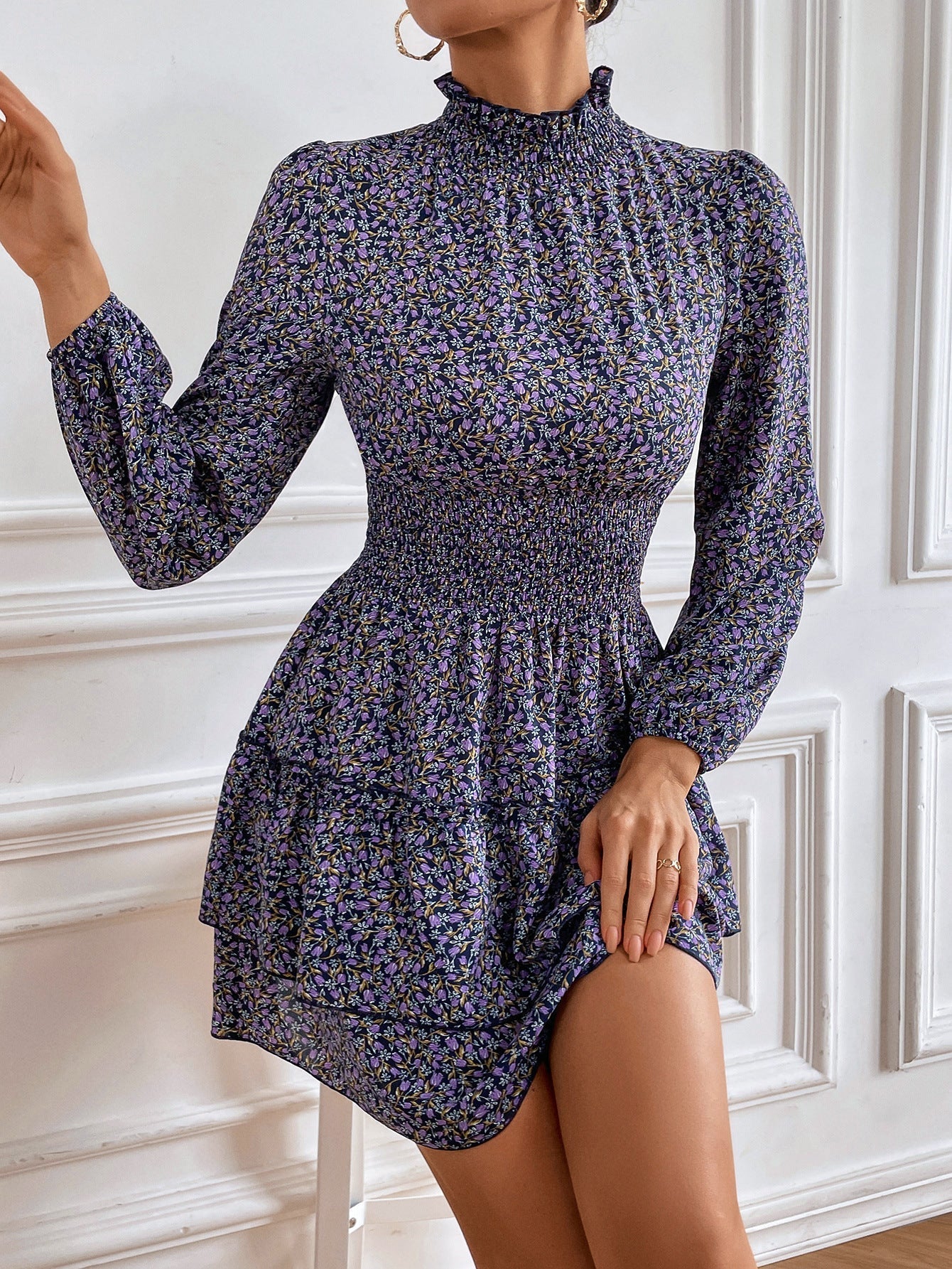 Dam Maxiklänning Blommig Design Lång Polyester Maxilängd 4