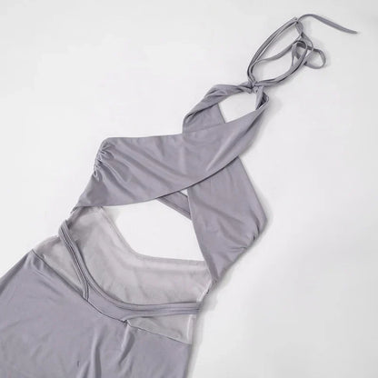 Maxiklänning Dam med Attraktiv Bakre Design i Polyester och Spandex-6