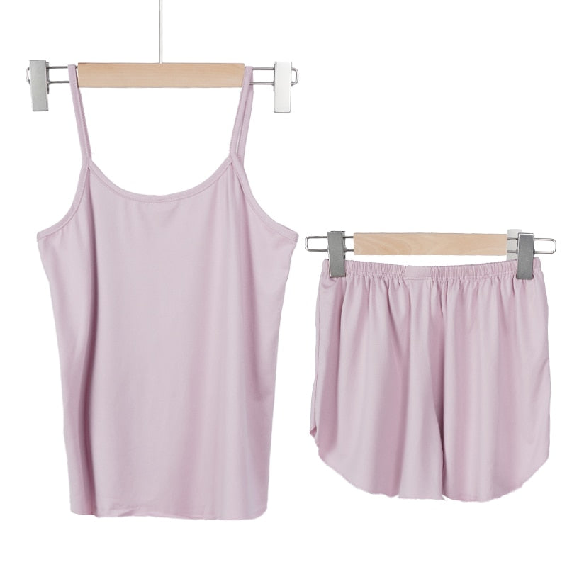 Variant image for Dam Pyjamas Set Cami och Kortbyxor Nylon Spandex-11
