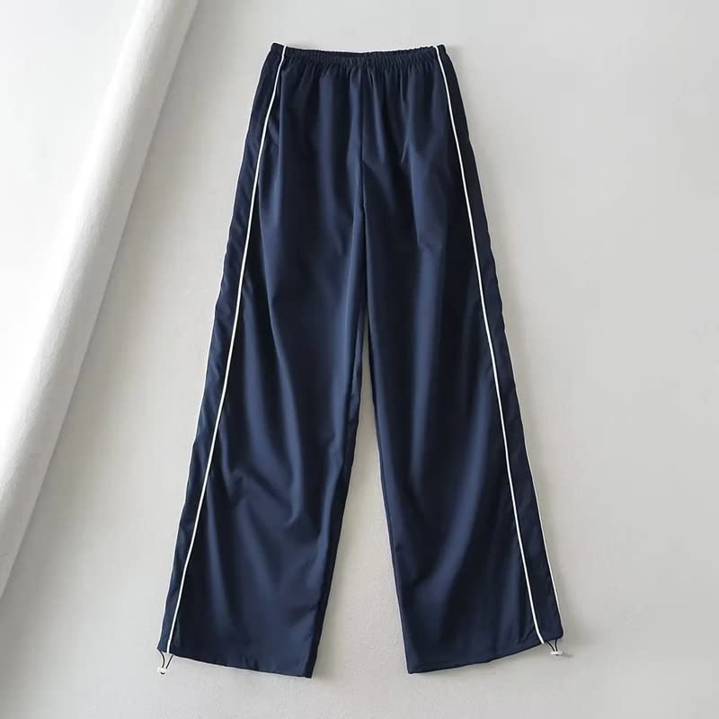 Damlastbyxor Y2K Elastiska Låg Midja Polyester-3