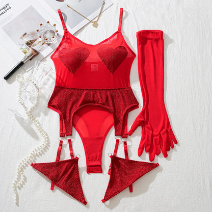 Variant image for Dam Teddy Hjärtmönster Polyester Elegant-1