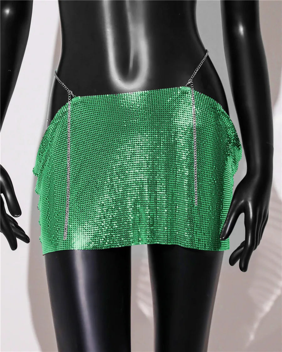 Variant image for Dam Minirock Avslappnad Stil Paljetter Polyester Elastan-7