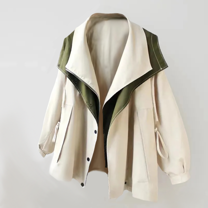 Dam Trenchcoat Lång Klassisk Högkvalitativ Tyg 2