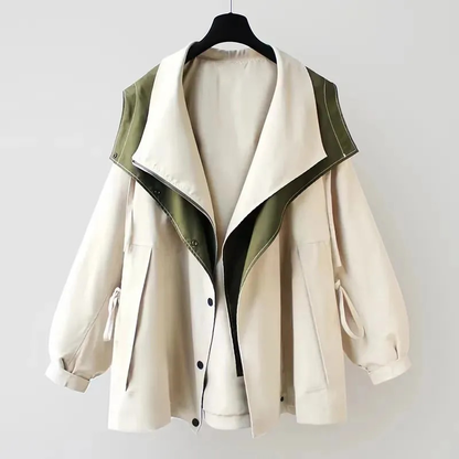 Dam Trenchcoat Lång Klassisk Högkvalitativ Tyg 1