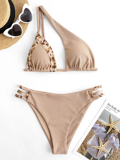 Variant image for Dam Ankelklänning Leopardmönstrad Ribbad Bomull-1