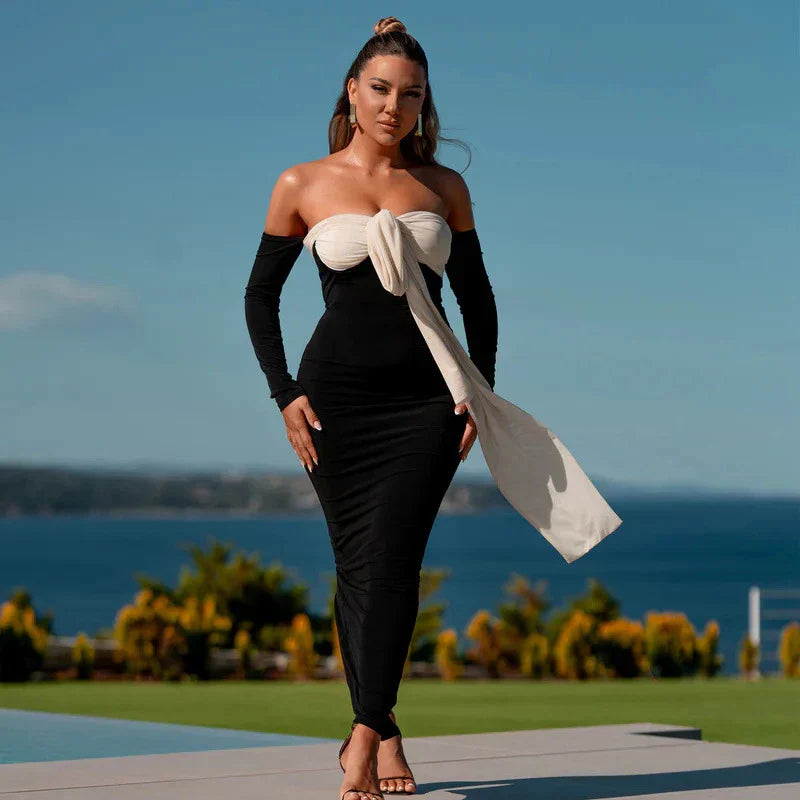 Variant image for Dam Maxiklänning Patchwork Design Polyester och Bomull-1