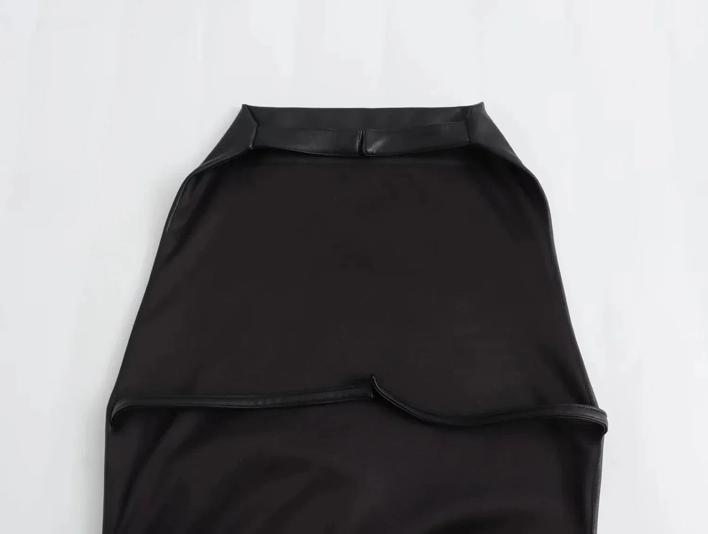 Dam Klänning Ryggfri Syntetiskt Läder Smal Passform-6