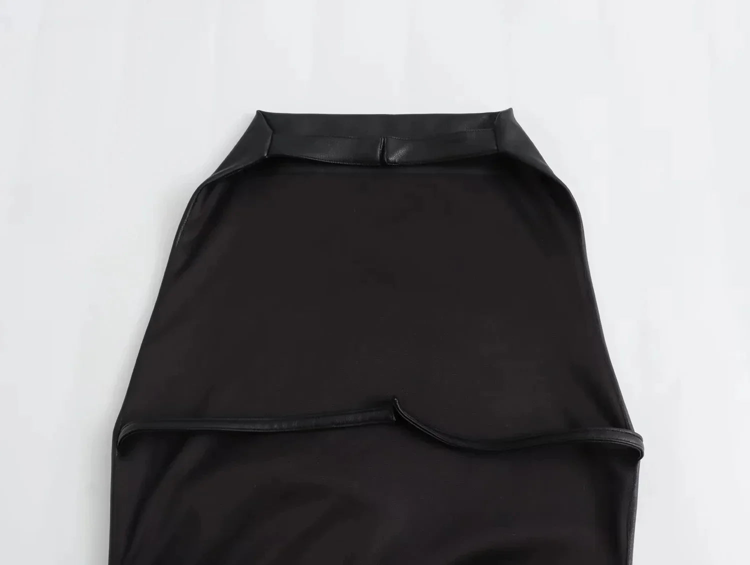 Dam Klänning Ryggfri Syntetiskt Läder Smal Passform-6