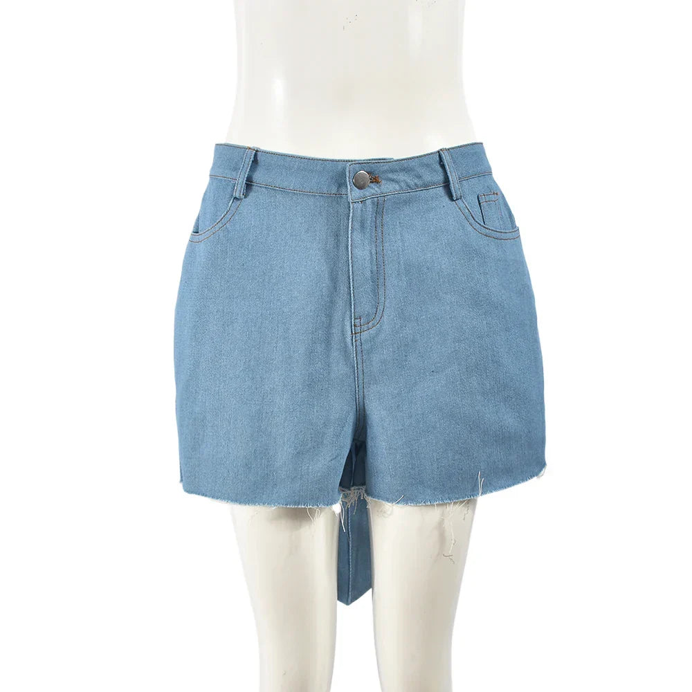 Dam Shorts Mjuk Denim Korta Styla Komfortabla-5