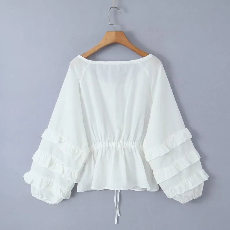 Dam Tunika Klänning Romantisk Löst Snitt Polyester-4