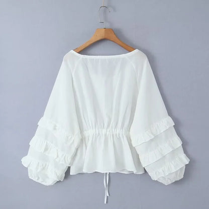 Dam Tunika Klänning Romantisk Löst Snitt Polyester-4