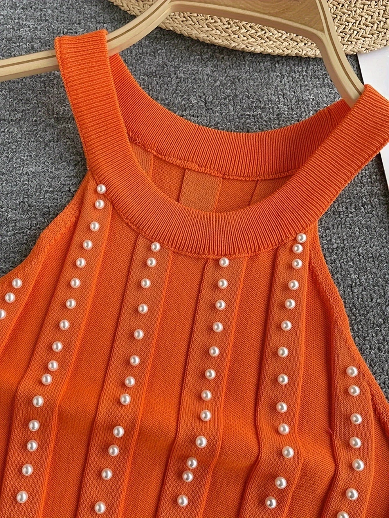 Dam Festtopp med Pärlor Elegant Design Polyester-4
