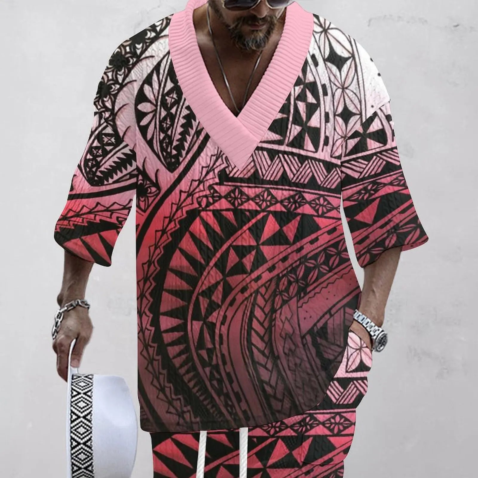 Dam Tvådelat Set Jacquard Lätt Material-1