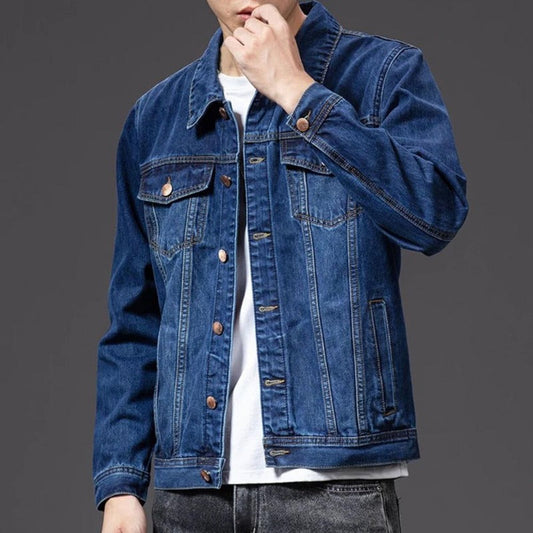 Dam Denimjacka Klassisk Stil 100% Bomull med Bröstfickor-1